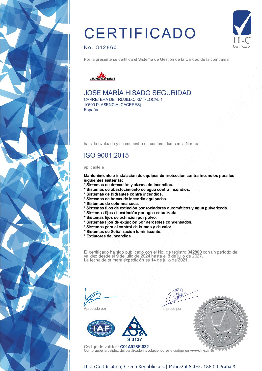 CERTIFICADO ISO. ES